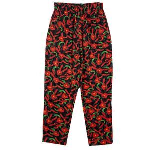 NWOT HAPPY CHEF Pants Men M Graphic Red Pepper-Print Pockets Pull-On Drawstring
